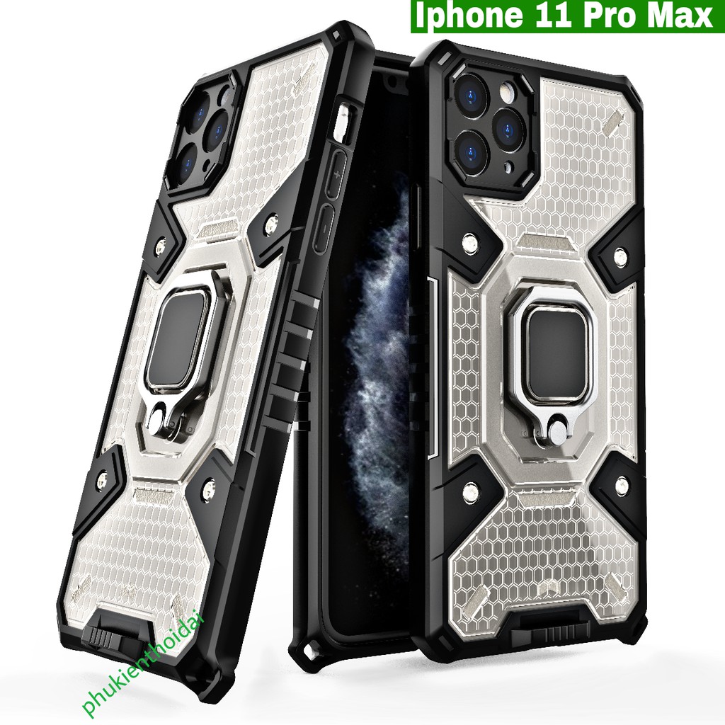 Ốp lưng Iphone 11 Pro Max tổ Ong Iring không gian mới chống sốc giá đỡ cao cấp