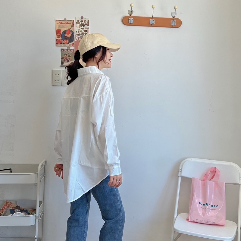 Áo sơ mi nữ tay dài bảng màu pastel form rộng chất đẹp ( Ảnh thật )