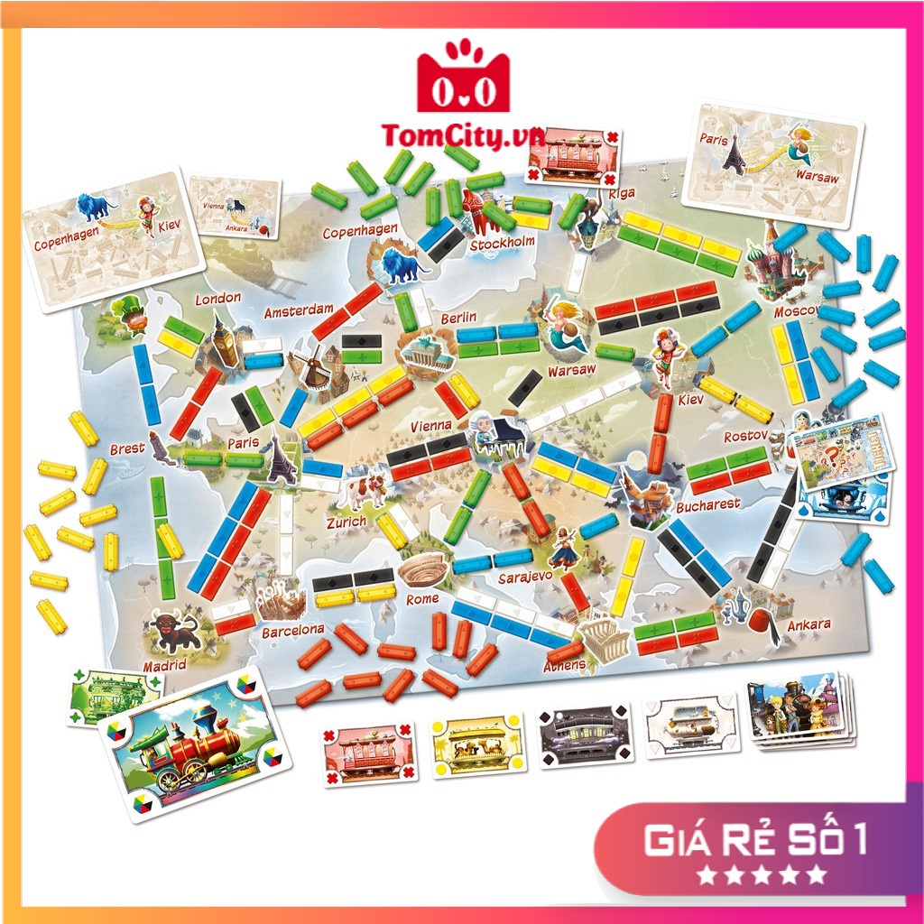 Đồ Chơi Board Game Ticket To Ride US Bản Đồ Nước Mỹ Tiếng Anh Chuẩn Quốc Tế