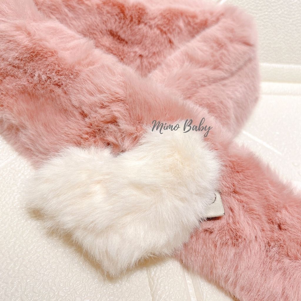 Khăn lông thỏ mềm mại hình trái tim xinh xắn cho bé KL152 Mimo Baby