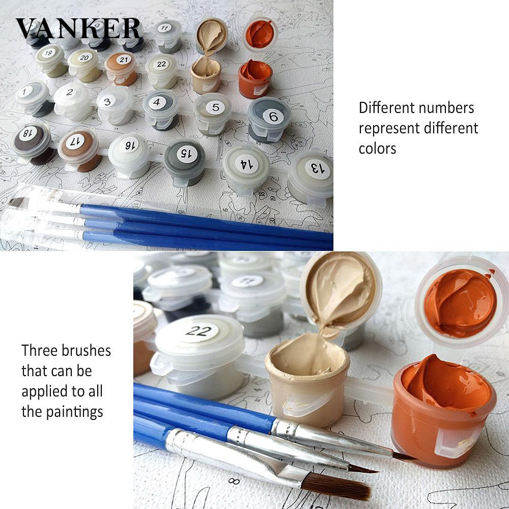 vanker Paint by Numbers Kit DIY Oil Painting 40 x 50cm DIY For Home Decoration  Charming Flowers Classic