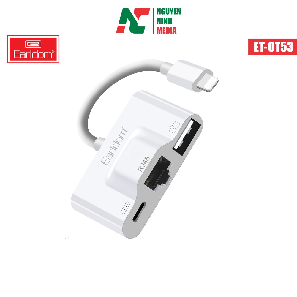 Cáp OTG Dành Cho IPtablet táo Tích Hợp 1 Cổng LAN RJ45 + USB 3.0 Earldom OT53-Hàng