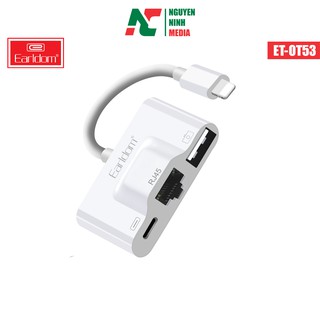 Cáp OTG Dành Cho IPtablet táo Tích Hợp 1 Cổng LAN RJ45 + USB 3.0 Earldom OT53-Hàng