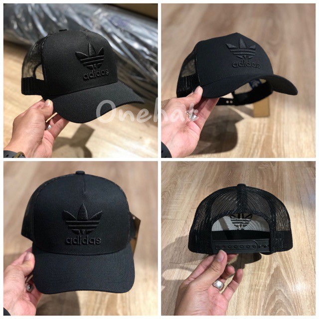 Nón Adi full black trucker lưới fom đẹp