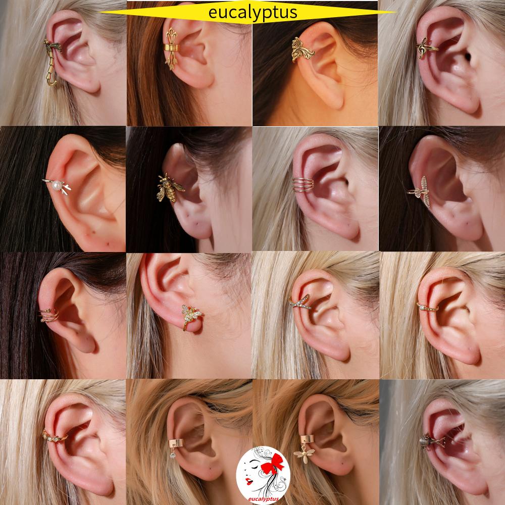 1 Khuyên Kẹp Vành Tai Không Cần Xỏ Lỗ Hình Ong Thời Trang Cho Nữ