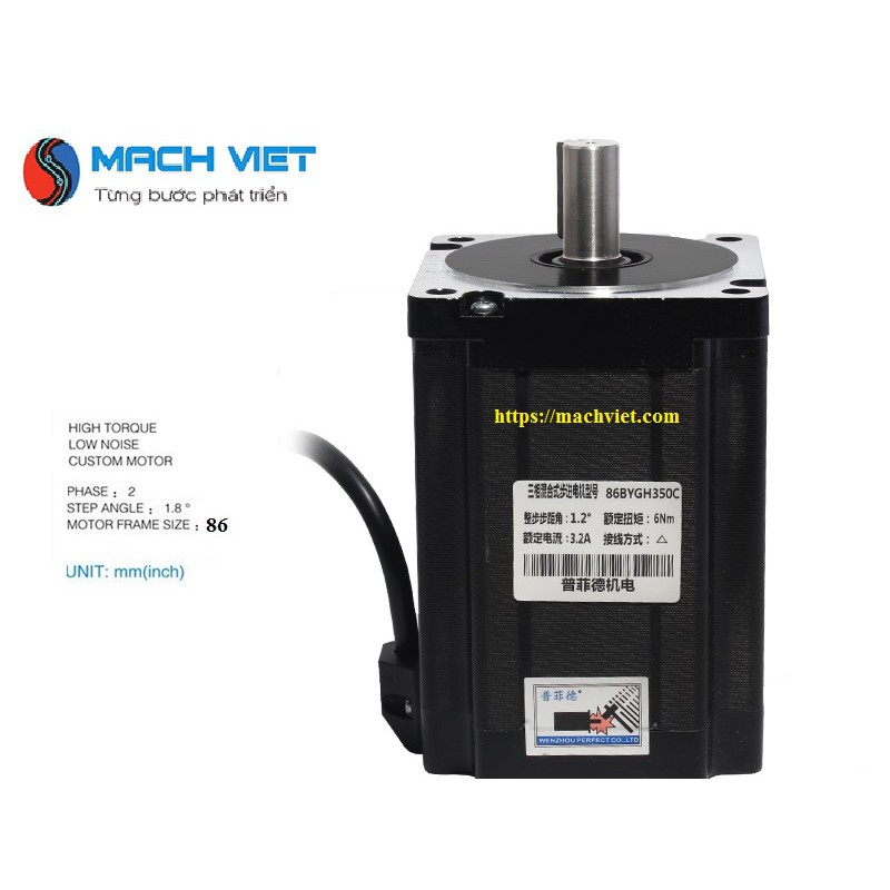 Động cơ bước 3 pha NEMA 86BYGH350C 6Nm