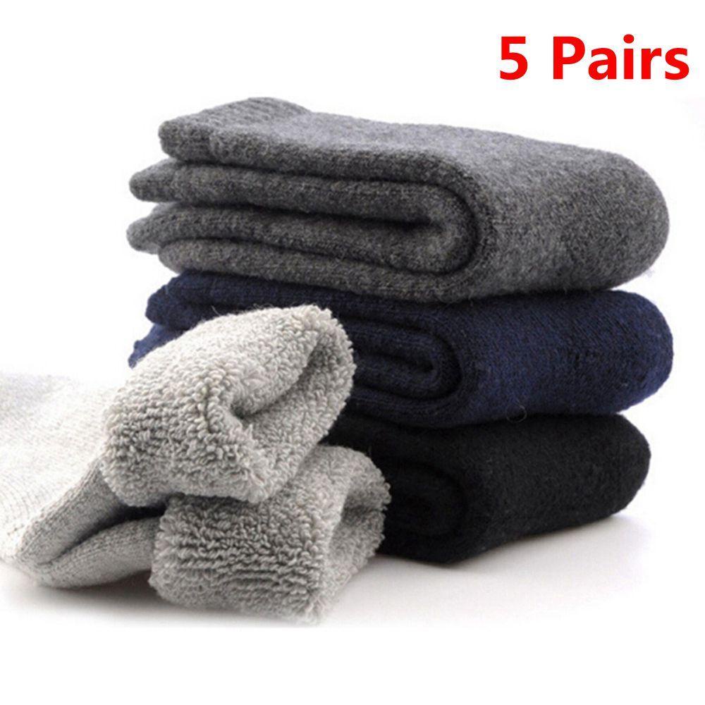 Bộ 5 Đôi Vớ Len Thể Thao Giữ Ấm Mùa Đông Thời Trang