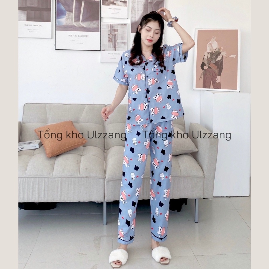 Bộ ngủ pijama kate Thái tay ngắn quần dài | BigBuy360 - bigbuy360.vn