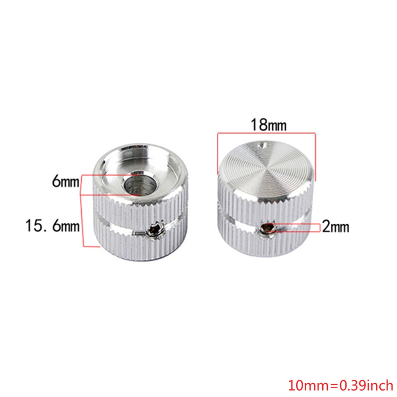 Bộ 2 Nút Vặn Điều Chỉnh Âm Lượng Tông Bằng Kim Loại Màu Bạc Cho Đàn Guitar