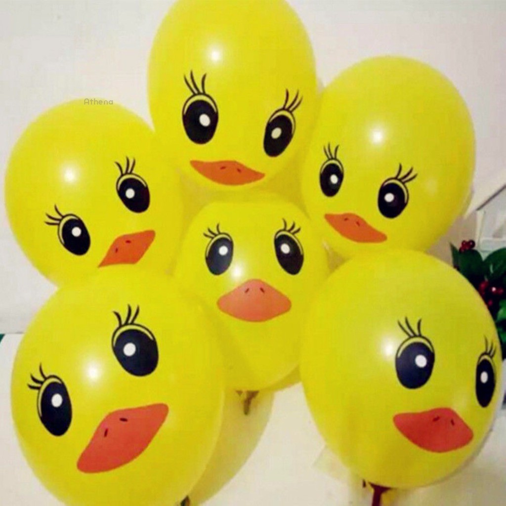 10 bong bóng hình con vịt màu vàng 12" trang trí bữa tiệc sinh nhật trẻ em