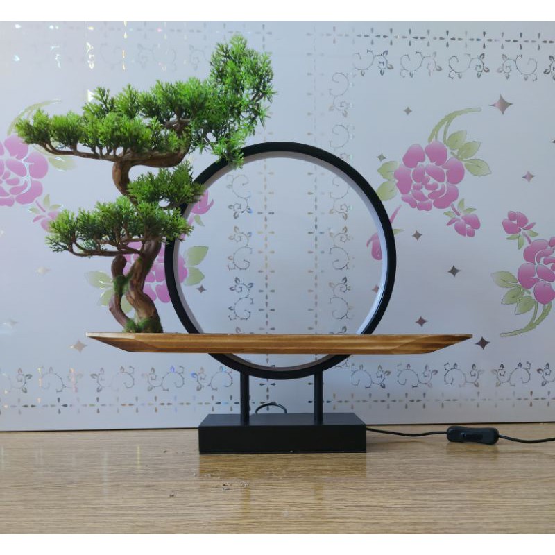 Khung đèn led đế gổ cây kim thông trang trí tượng phật | BigBuy360 - bigbuy360.vn