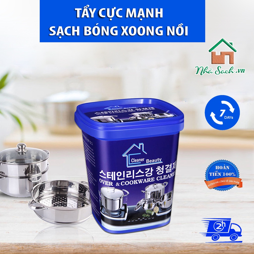 Kem tẩy đa nằng, tẩy xong, nồi, sàn nhà, bồn rửa mặt, các dụng cụ inox sáng bóng như mới