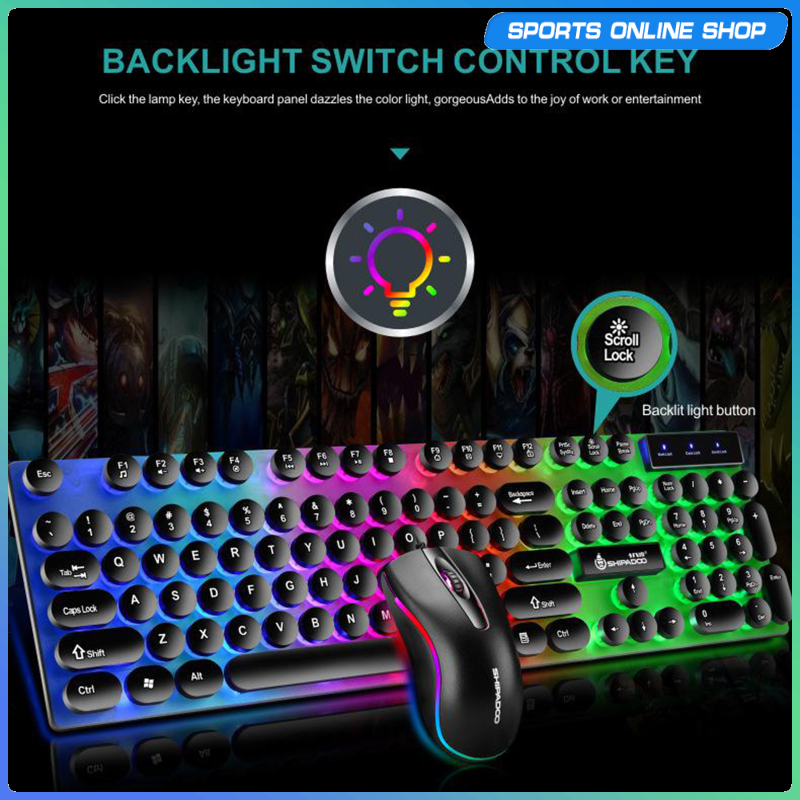 Set Bàn Phím Và Chuột Có Dây 104 Phím Có Đèn Led Nhiều Màu | BigBuy360 - bigbuy360.vn