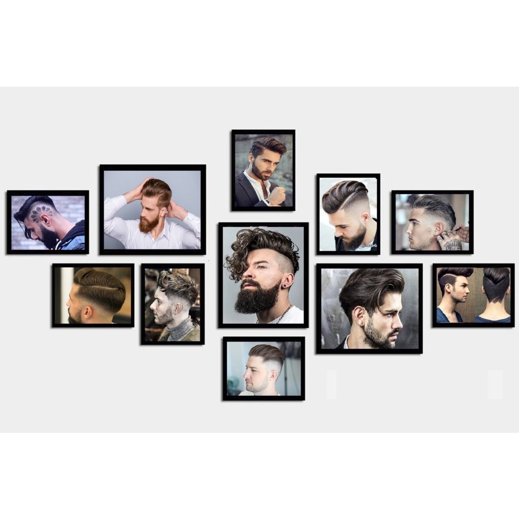 GIÁ XƯỞNG: BỘ 11 TRANH TÓC NAM, TÓC NỮ, TRANG TRÍ SALON (Tặng kèm băng treo tranh)