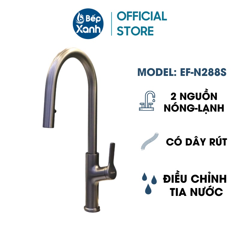 [FREESHIP HCM] Vòi Rửa Chén Nóng Lạnh Ecalite EF-N288S - Màu Inox Sơn Đen