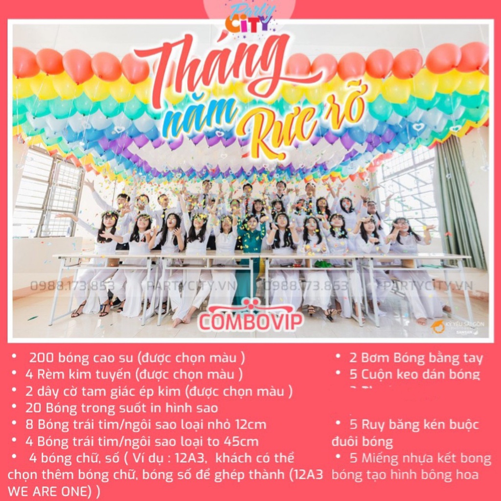 (FREESHIP) SÉT TRANG TRÍ LỚP KỶ YẾU,TRANG TRÍ SINH NHẬT LỚP ,TRANG TRÍ SỰ KIỆN,SINH NHẬT CÔNG TY