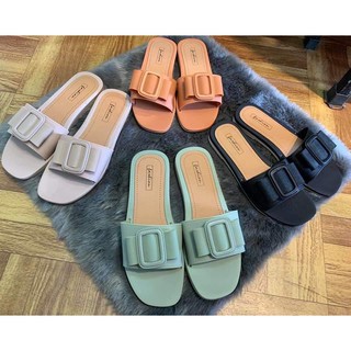 Dép nữ quai nơ Nami, dép nhựa dẻo đế đúc liền cao 5cm