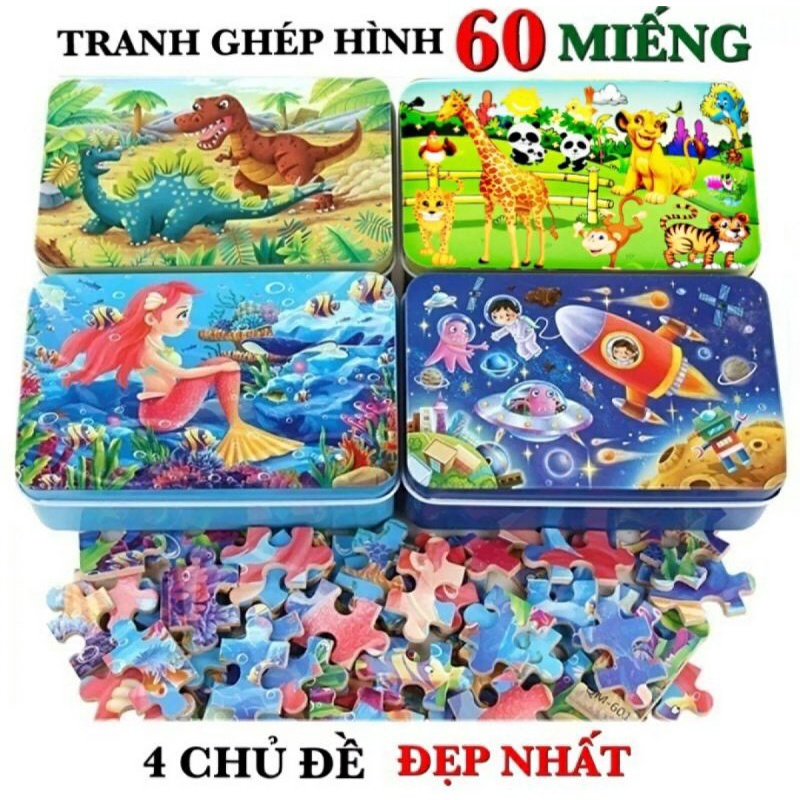 [Mã TOYDEC hoàn 20K xu đơn 50K] [Được chọn mẫu] Đồ chơi xếp hình Hộp sắt 60 mảnh lắp ráp ghép khối giáo dục