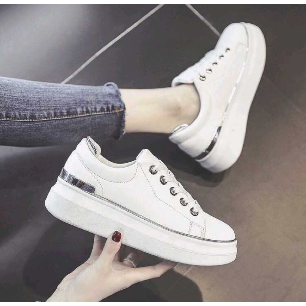 giày thể thao nữ viền bạc chất đẹp fullbox L8005 | BigBuy360 - bigbuy360.vn