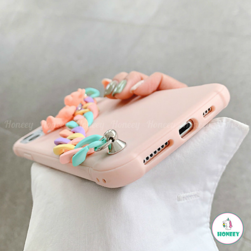 Fashion Bear Bracelet Silicone Soft Phone Case for IPhone 11 Pro Max X Xs Max XR 8 7 Plus SE 2020 | BigBuy360 - bigbuy360.vn