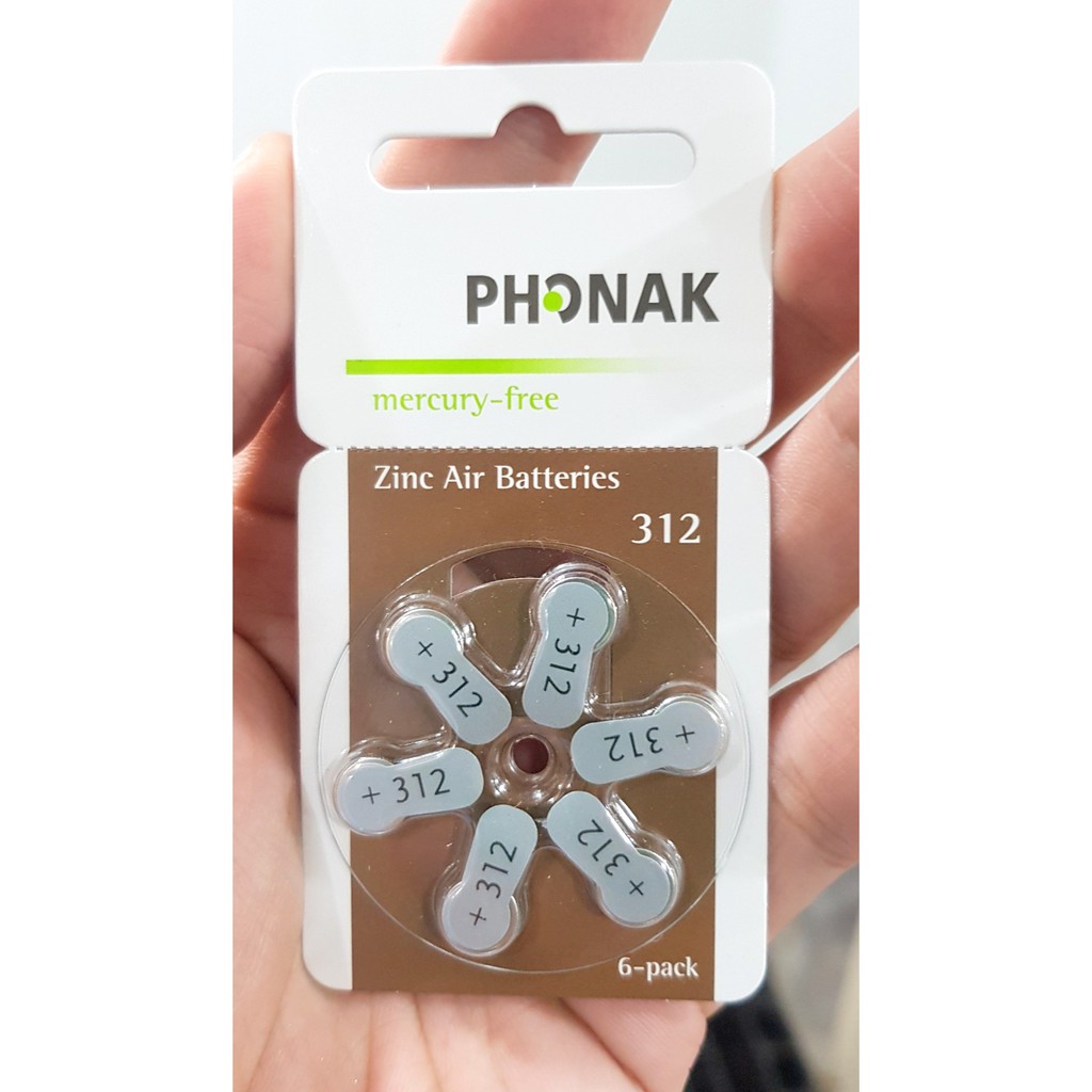 Pin dùng cho máy trợ thính PR48 13 Phonak PR41 312 vĩ 6 viên