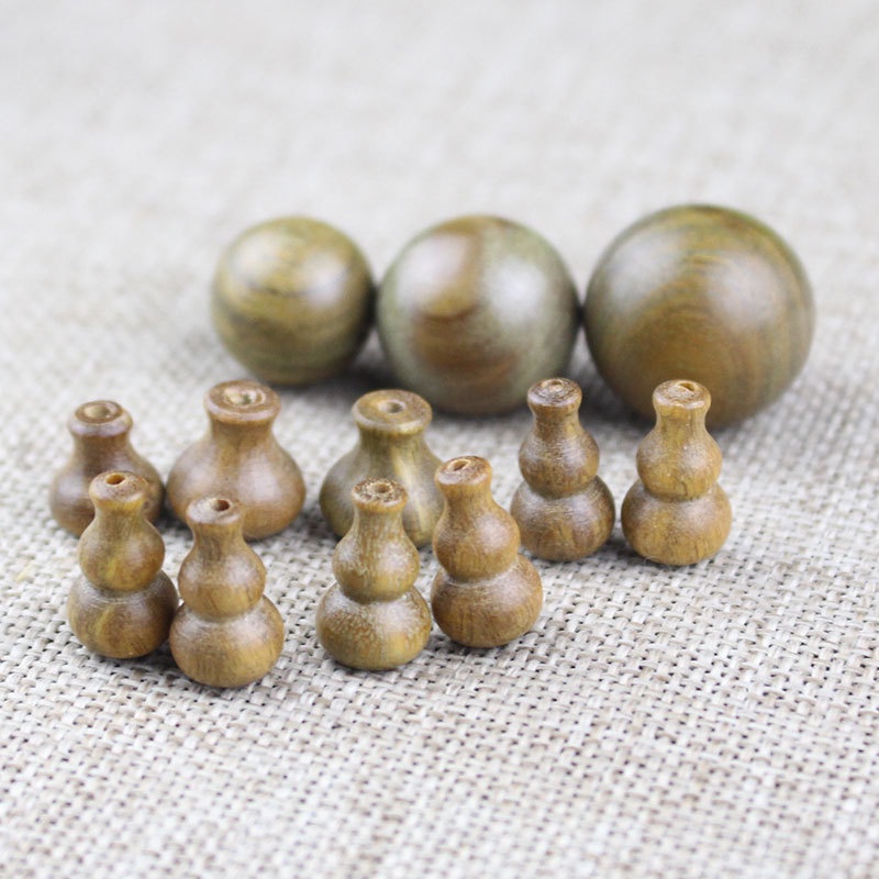 Phụ Kiện Hạt Gỗ Đàn Hương Nhỏ Màu Xanh Lá Cây Đàn Hương Hình Tháp Phật Dùng Làm Vòng Tay Đạo Phật DIY