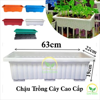 [Combo Siêu Rẻ] Sỉ 10 khung hoặc chậu Nhựa Treo Trồng Cây Ban Công Khay Nhựa Dài Thông Minh Chống Úng Trồng Rau Sạch