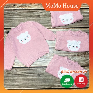 [FS + Hoàn 25k Xu] Áo Len Bé Gái Mặt Gấu Trắng Dễ Thương