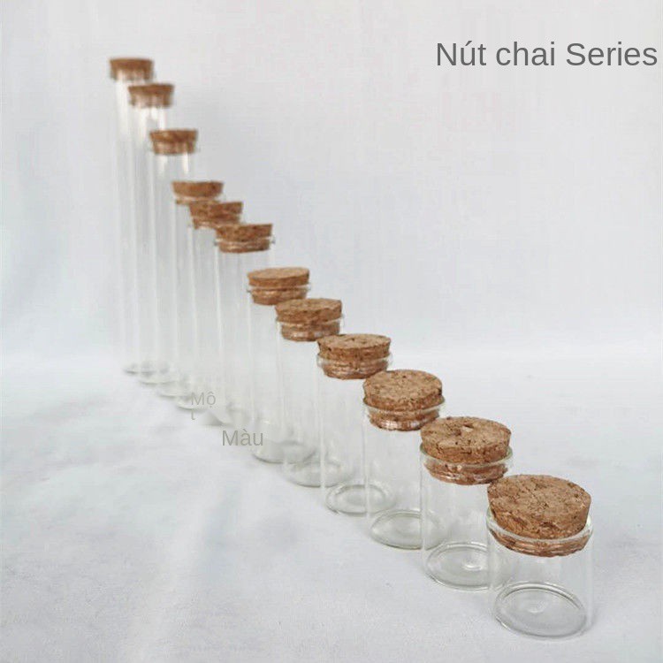 nút chai thủy tinh có nắp nhôm borosilicat cao nhỏ trong suốt miệng rộng trang trí mong muốn lọ kín