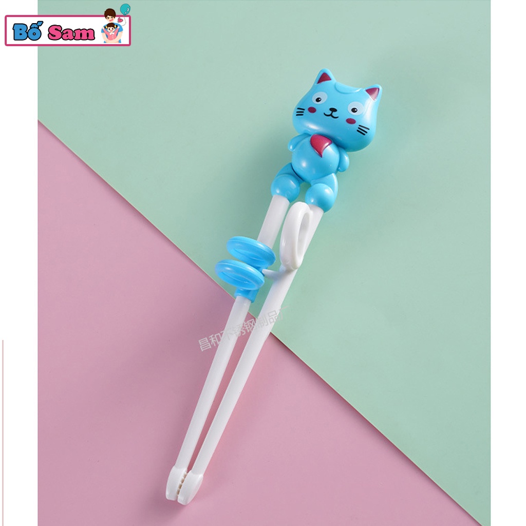 Đũa tập ăn cho bé xỏ ngón tập gắp đồ ăn hình thú Shop Bố Sam