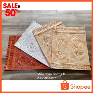 Xốp Dán Chân Tường Hoa Văn Tân Cổ Điển  3D - Khổ Lớn 70x90cm - Dày 07mm