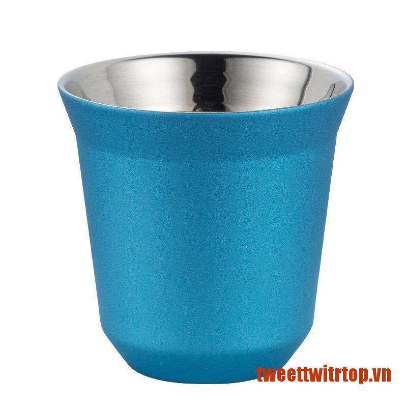 TRTOP 2pcs Espresso Mugs Stainless Steel Cups Insulated Coffee Mug Double Wall Cu