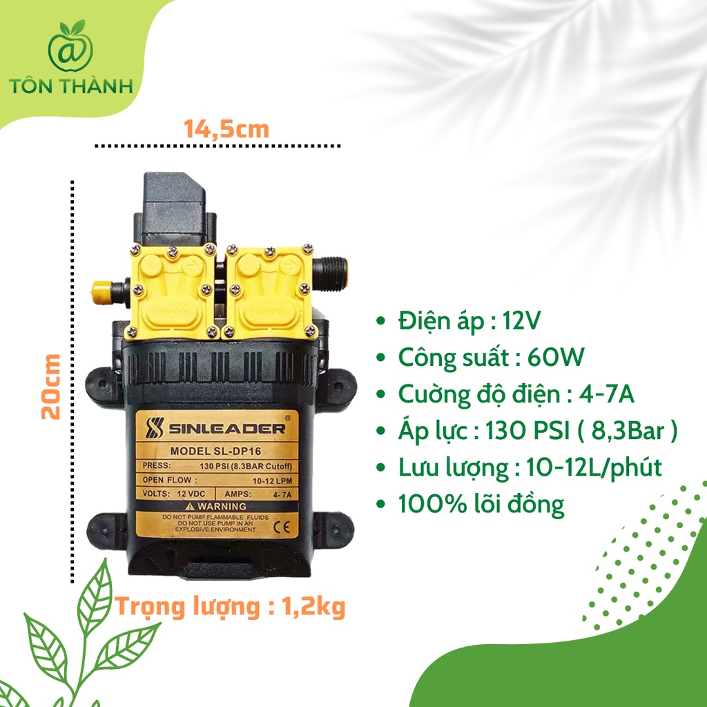 MÁY BƠM ĐÔI TĂNG ÁP TỰ ĐỘNG SINLEADER 12V CHÍNH HÃNG