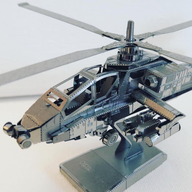 Mô Hình Lắp Ghép 3D Kim Loại Tự Ráp Trực Thăng Tấn Công Boeing AH-64 Apache Lục quân Mỹ  - Chưa Lắp