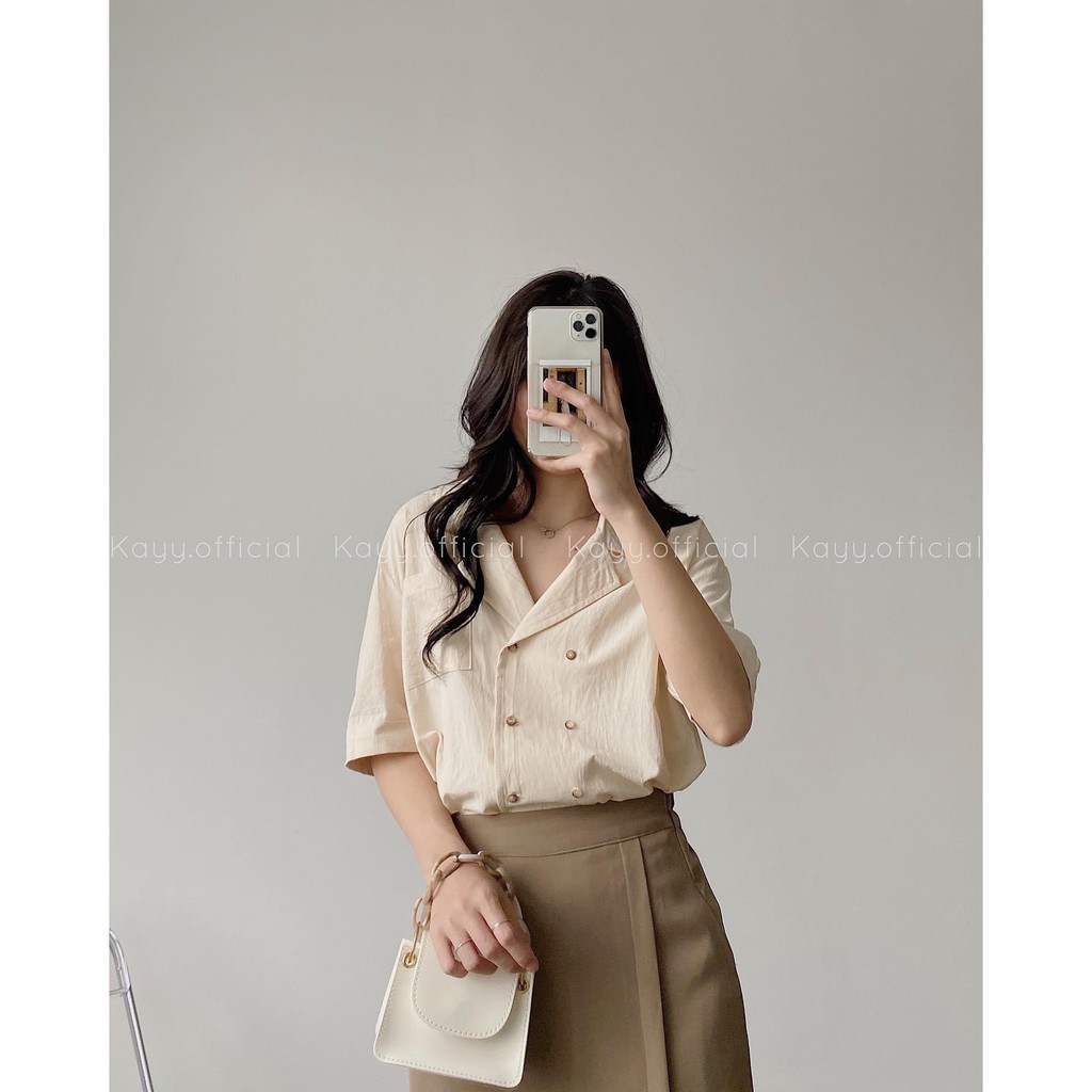 SET váy công sở áo cổ vest ulzzang cao cấp 💖 Set nữ công sở, đi chơi