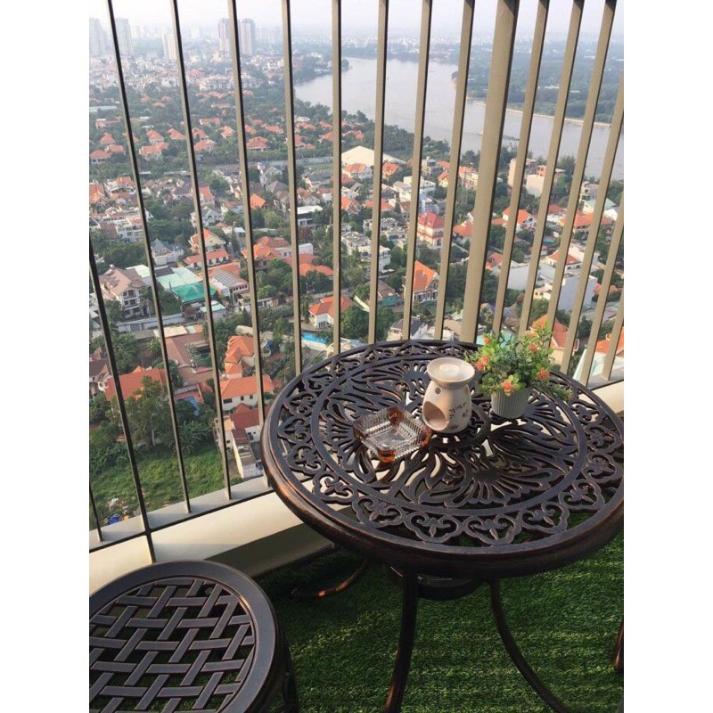 Bộ bàn ghế ban công nhôm đúc 1 bàn 2 ghế