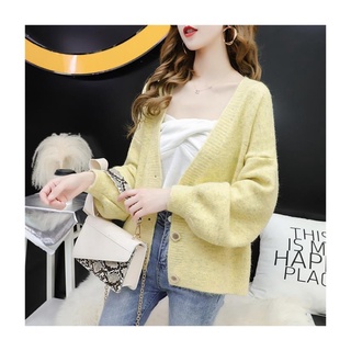 Áo khoác Cardigan dệt kim dáng rộng thời trang mùa thu phong cách hàn quốc cho nữ ):>