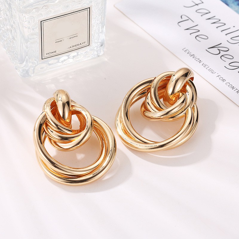 Khuyên tai thời trang kiểu hình học thanh lịch cho nữ