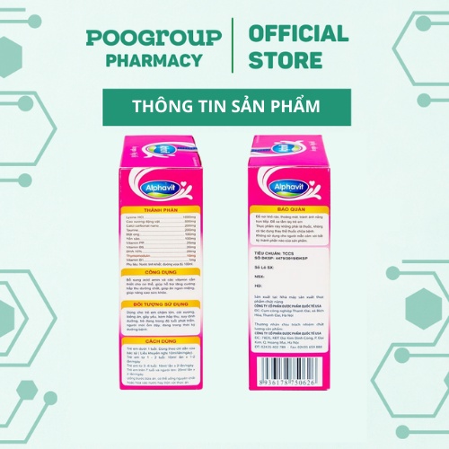 Ống uống Alphavit Ăn Ngon, Tiêu Hóa Tốt, Tăng Miễn Dịch, Bổ Sung Sắt Canxi, Mát Gan