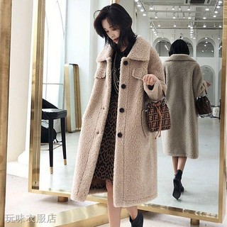 Áo khoác len lông cừu tay dài ấm áp trẻ trung phong cách hàn quốc 2019
