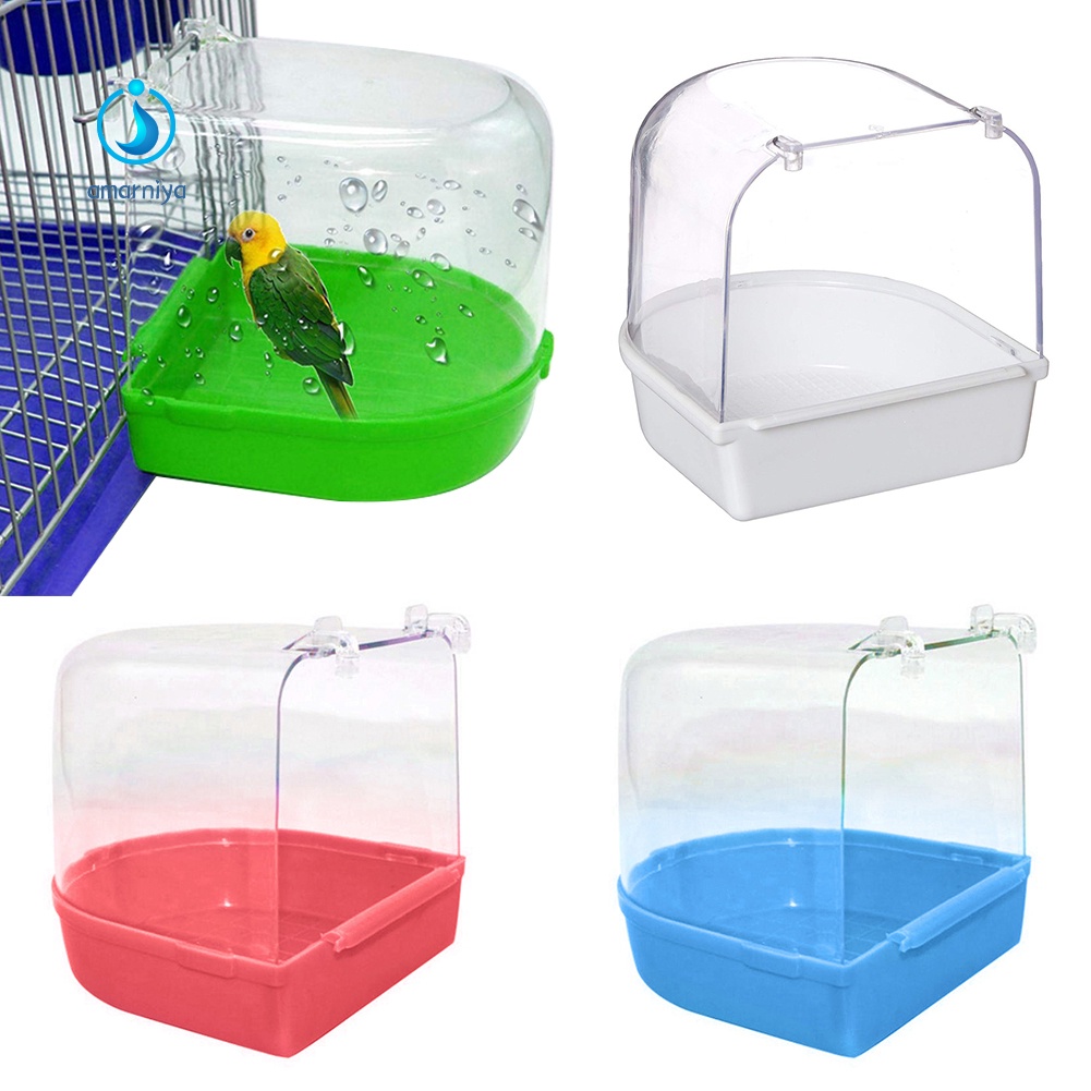 Bồn tắm trong suốt có móc treo trang trí lồng chim chóc vẹt cảnh