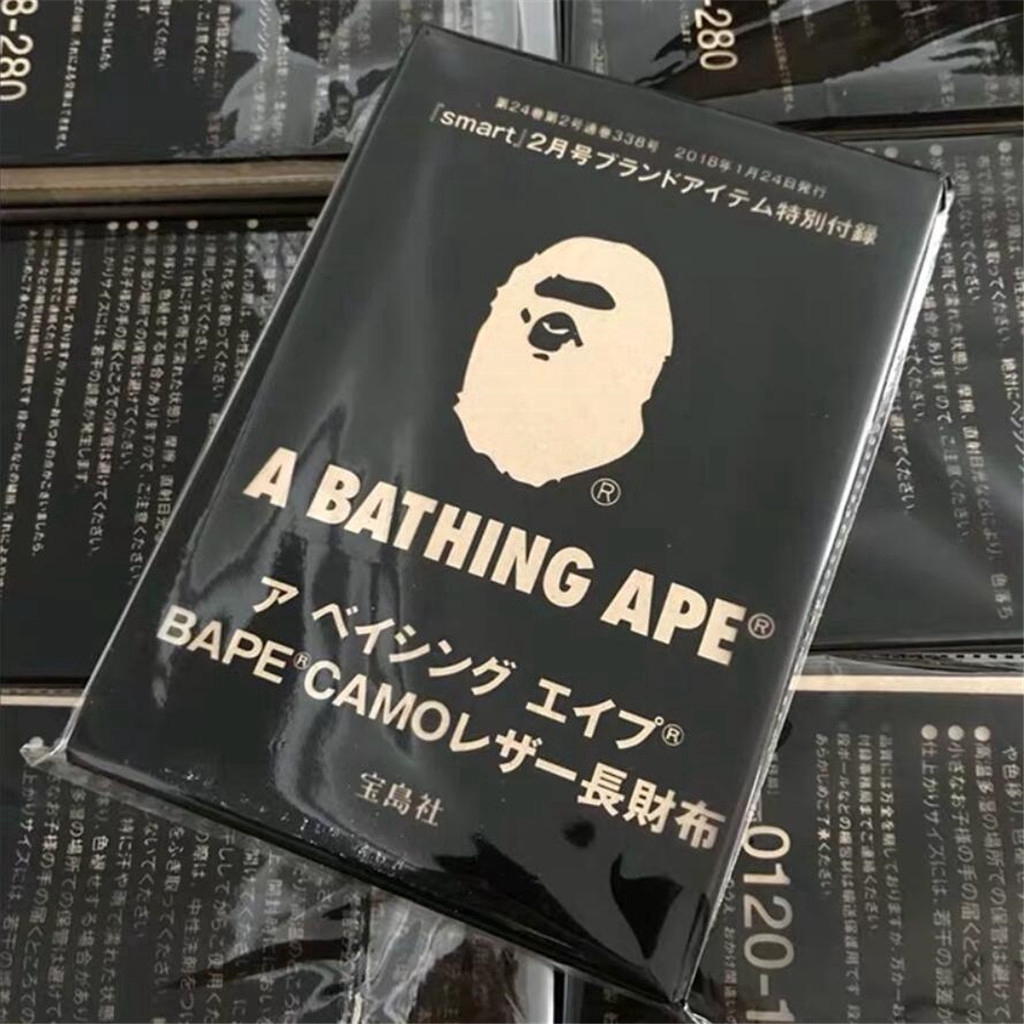 Ví BAPE dáng dài chất liệu da PU kiểu dáng thời trang