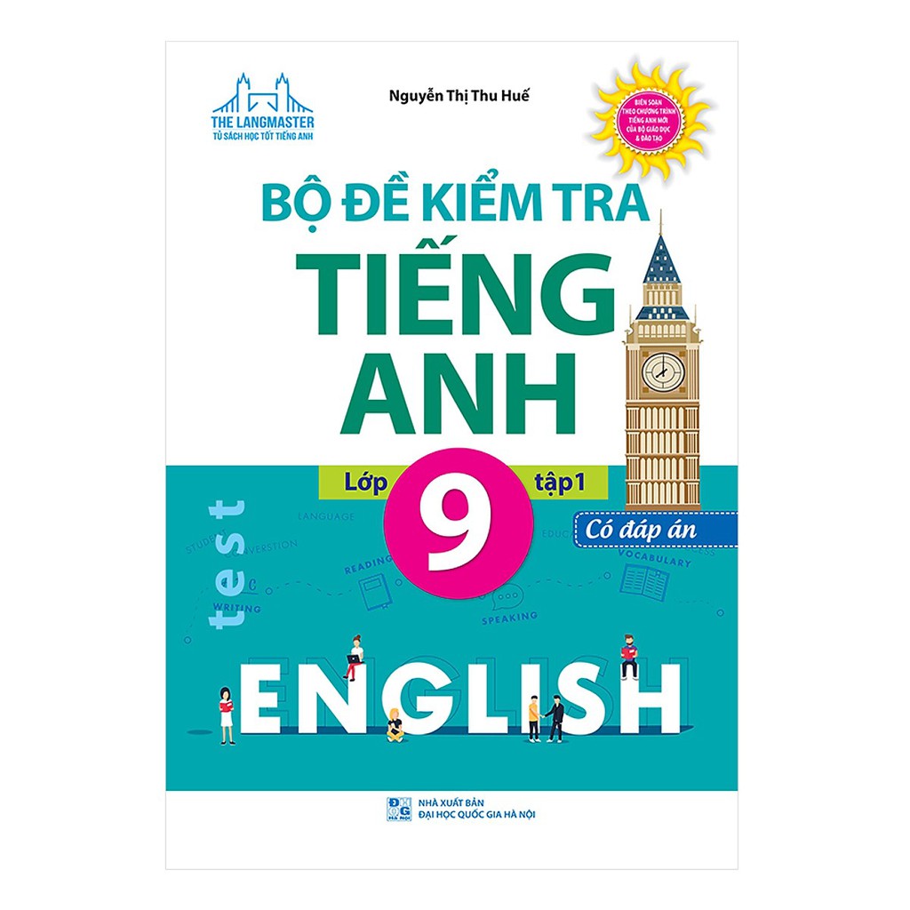 Sách - Combo Bộ Đề Kiểm Tra Tiếng Anh Lớp 9 Tập 1 và tập 2 Có đáp án + Kèm bút bi