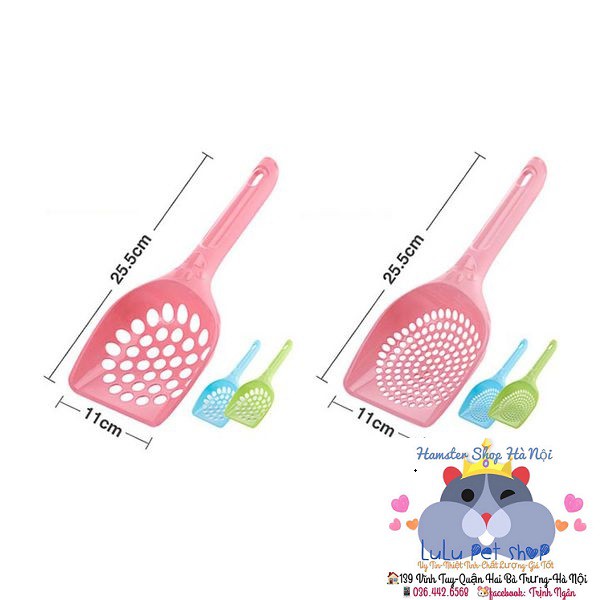 Xẻng lọc cát, thìa lọc cát cho hamster, Guinea Pig (bọ ú, chuột lang), chó, mèo, thỏ, sóc, chinchilla loại 25x11cm - 20K
