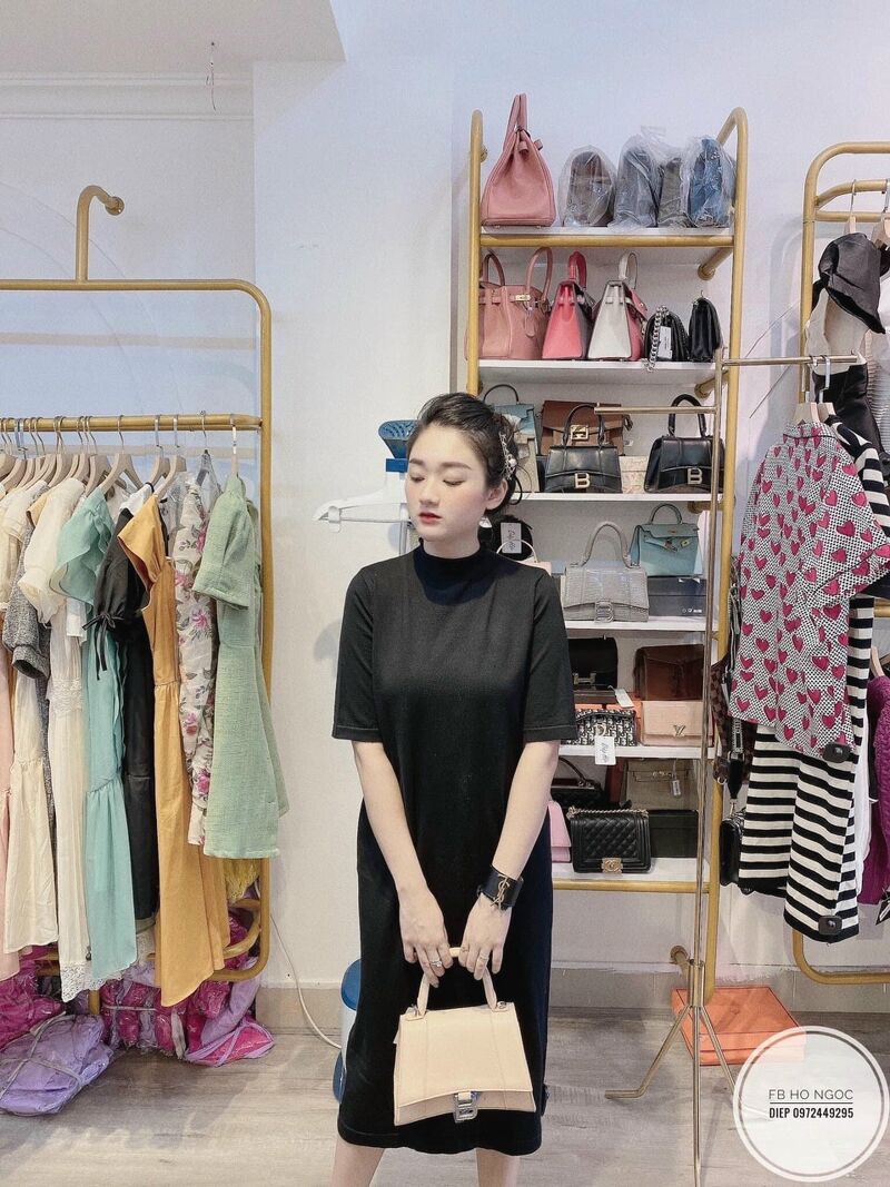 [Mã WAINCU20 hoàn 20% xu đơn 99k] Váy len cổ tròn dài quảng châu nhiều màu | BigBuy360 - bigbuy360.vn