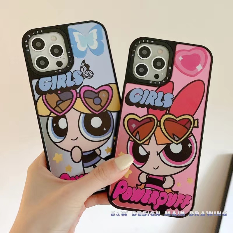 Ốp Điện Thoại Acrylic Cứng Chống Sốc Hình Powerpuff Girls Cho iPhone 13 12 11 Pro MAX IX XS MAX XR 7Plus 8Plus