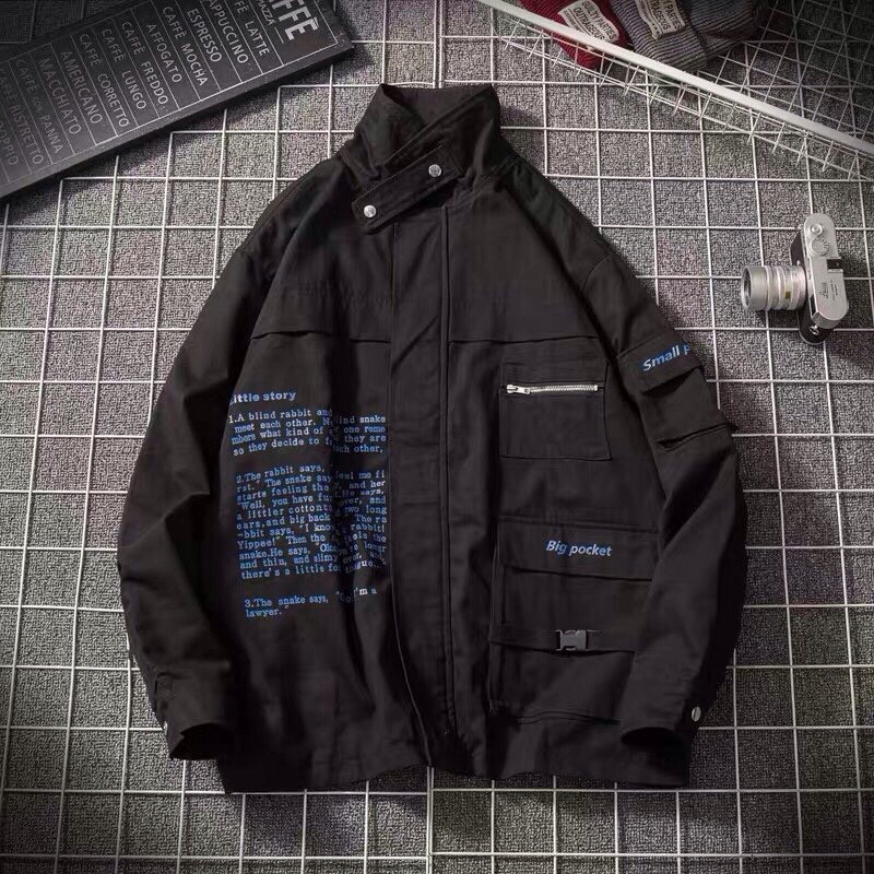 Áo Khoác Kaki Nam Túi Hộp Phối Chữ Thời Trang Hàn 2 màu | BigBuy360 - bigbuy360.vn