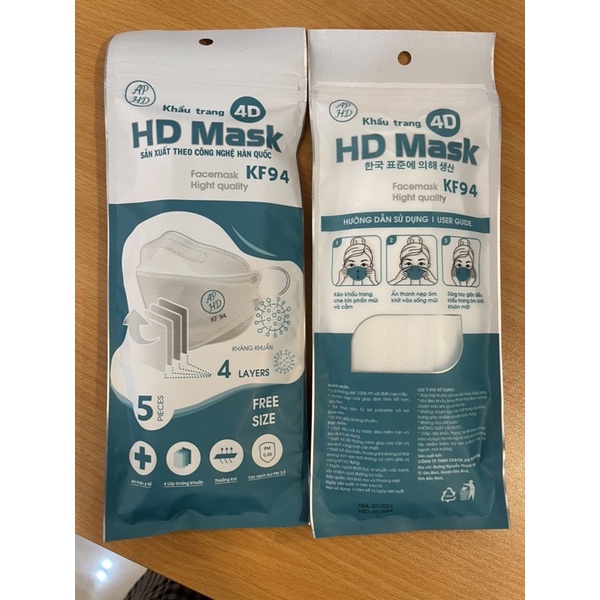 Khẩu trang KF94 - (Túi 5 chiếc)