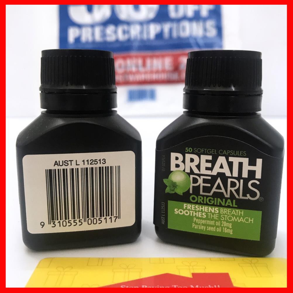 Viên ngậm thơm miệng breath pearls nhập khẩu úc( lọ 50 viên)