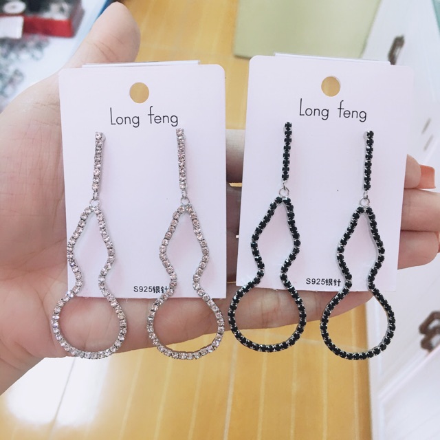 khuyên tai hồ lô đính đá cao cấp